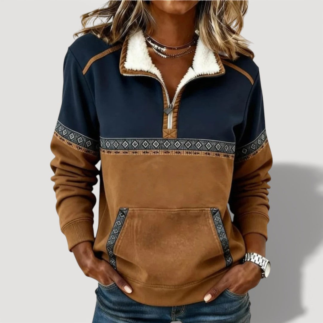 Lina | Zeitloser Half-Zip Pullover Damen