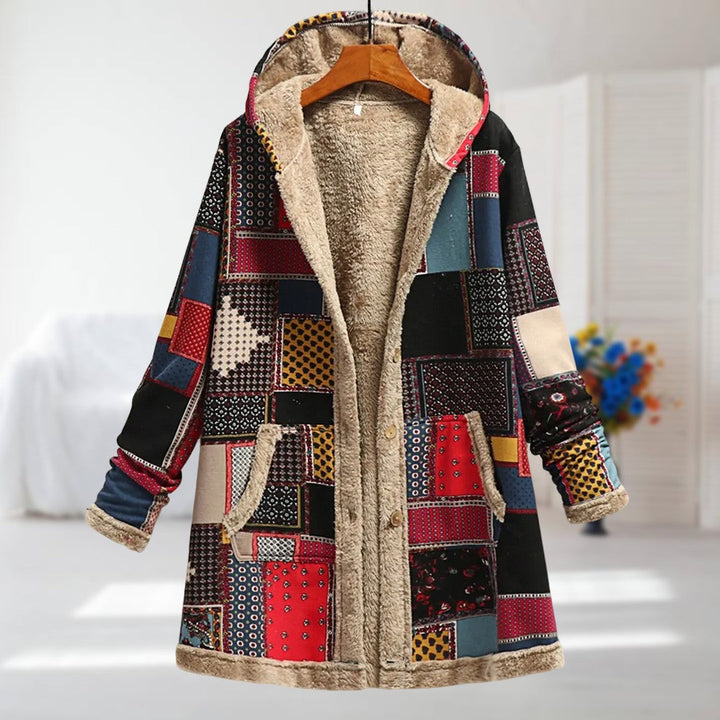 Herbstjacke mit floralem Muster und Knopfleiste
