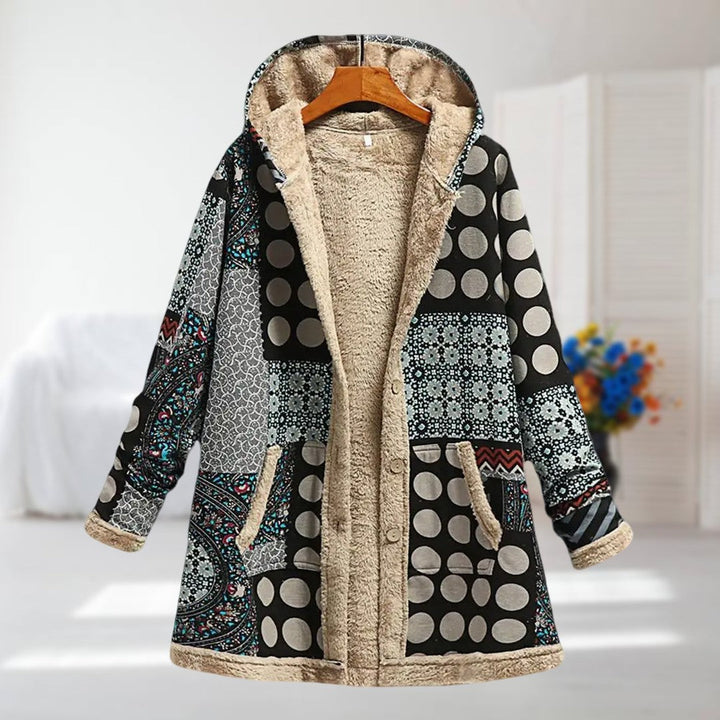 Herbstjacke mit floralem Muster und Knopfleiste