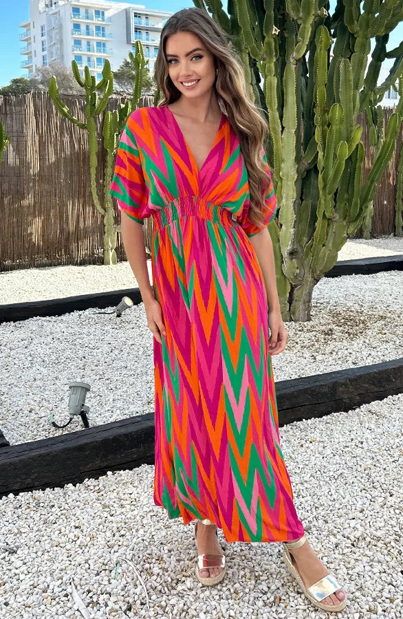 Anouk | Lässiges Maxikleid mit V-Ausschnitt