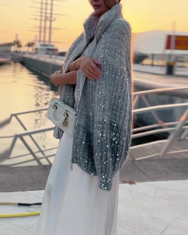 Angelina | Strickpullover mit Glitzerdetails für festliche Outfits