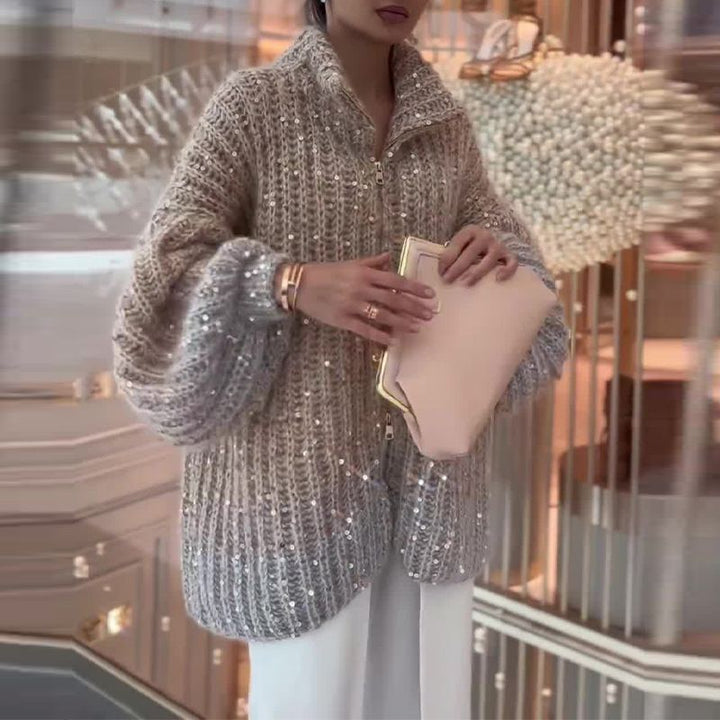 Angelina | Strickpullover mit Glitzerdetails für festliche Outfits