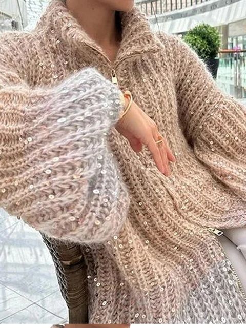Angelina | Strickpullover mit Glitzerdetails für festliche Outfits