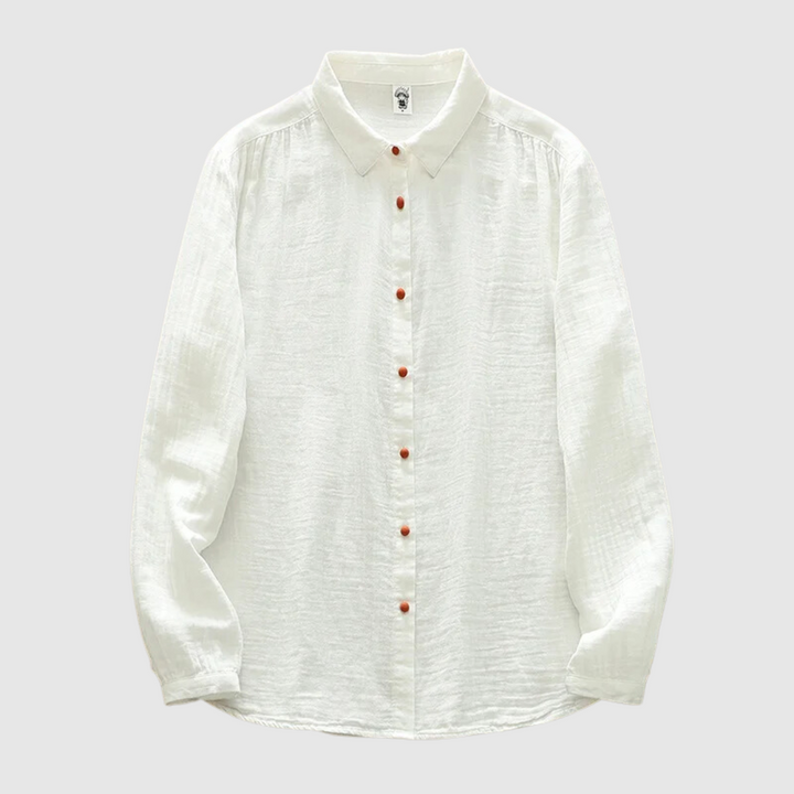Weiße Double Cotton Hemden mit langen Ärmeln