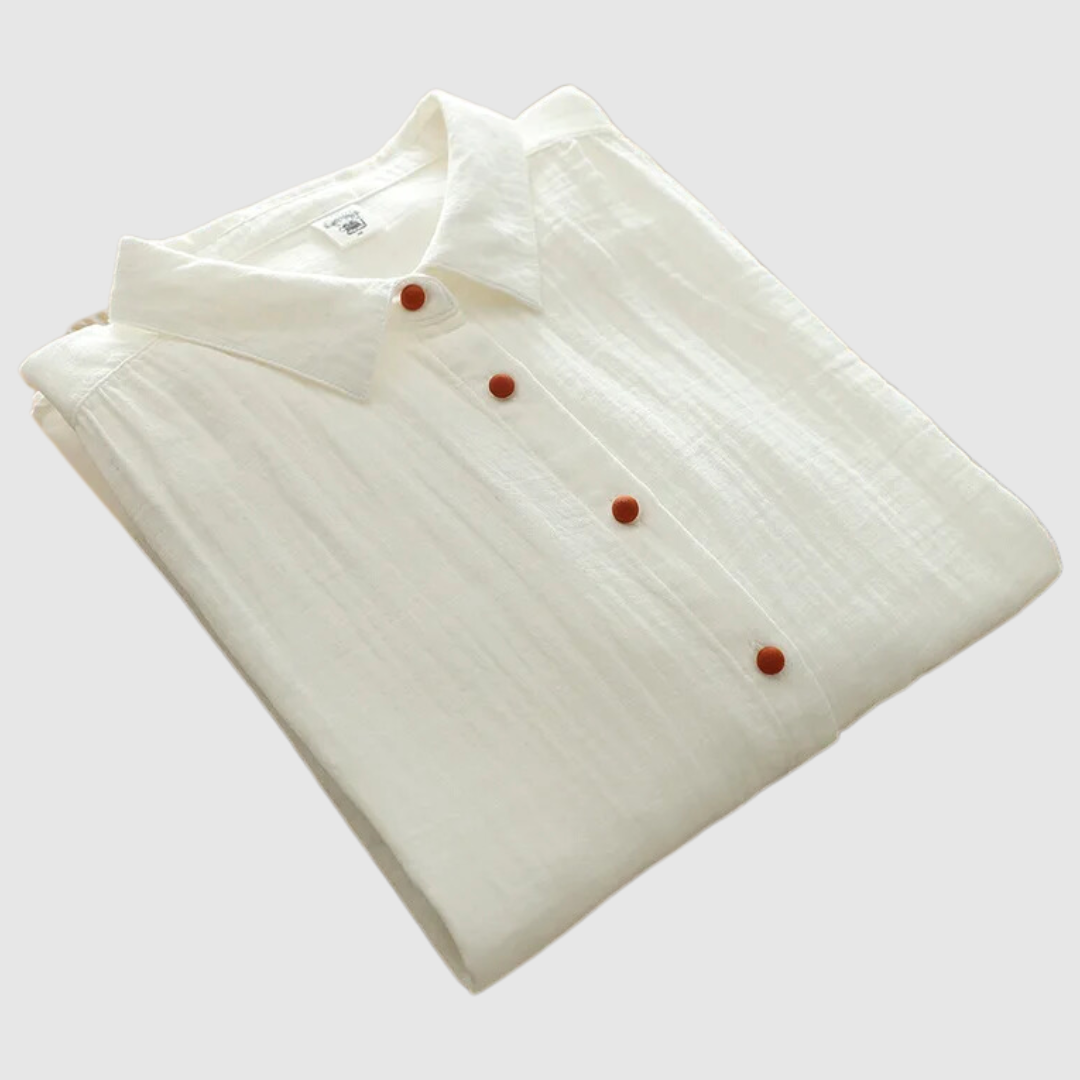 Weiße Double Cotton Hemden mit langen Ärmeln