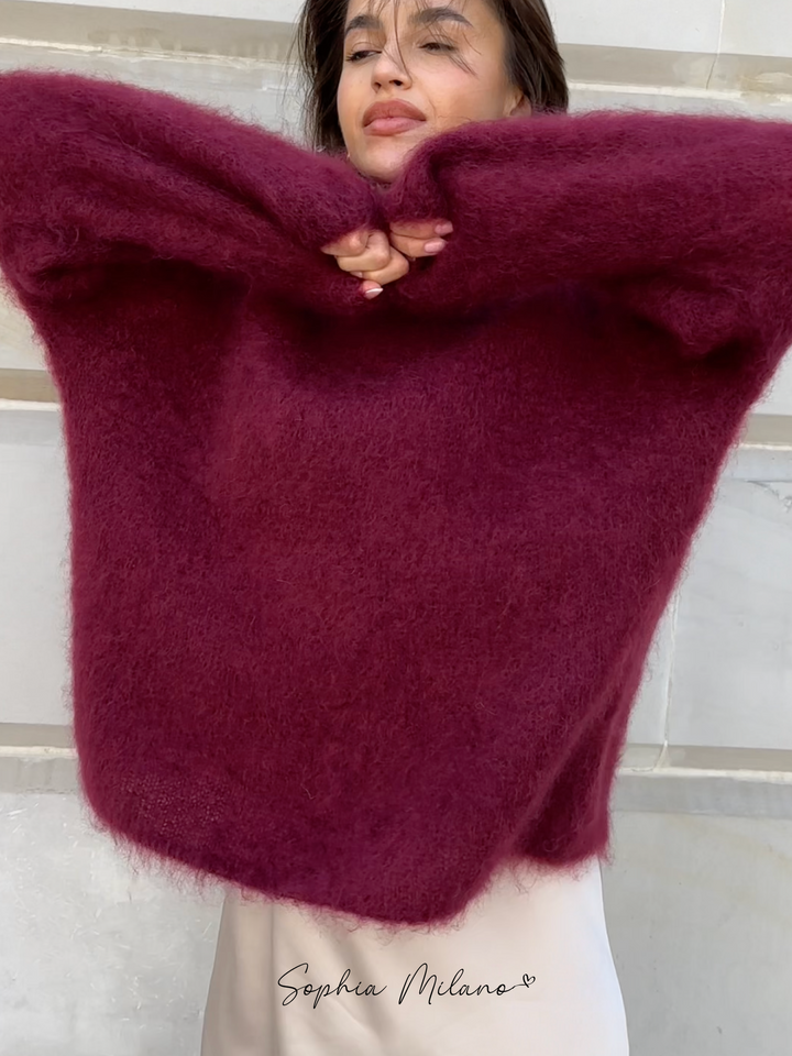 Sophia Mohair Rollkragenpullover mit klassischem Strickmuster