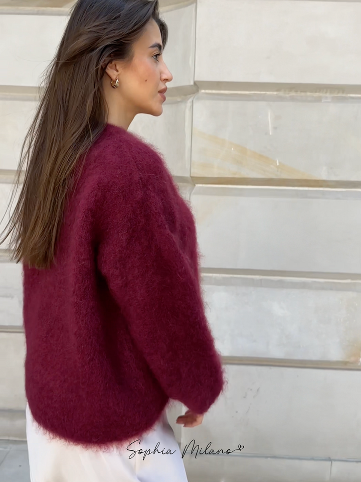 Sophia Mohair Rollkragenpullover mit klassischem Strickmuster
