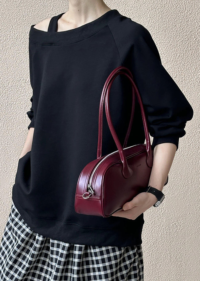 Herbstshirt | Schwarzes Baumwolltop mit Cut-Out