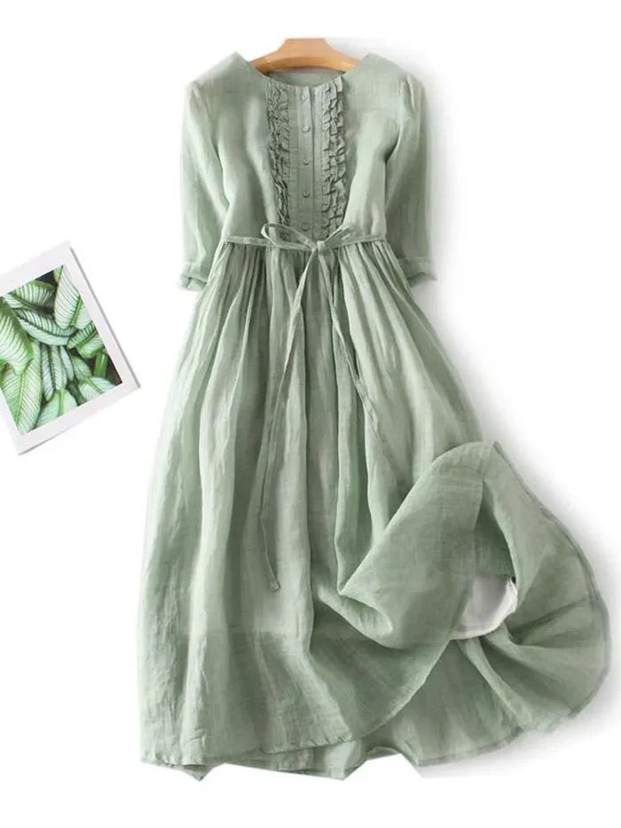 Laura Elegantes Leinenkleid für warme Tage