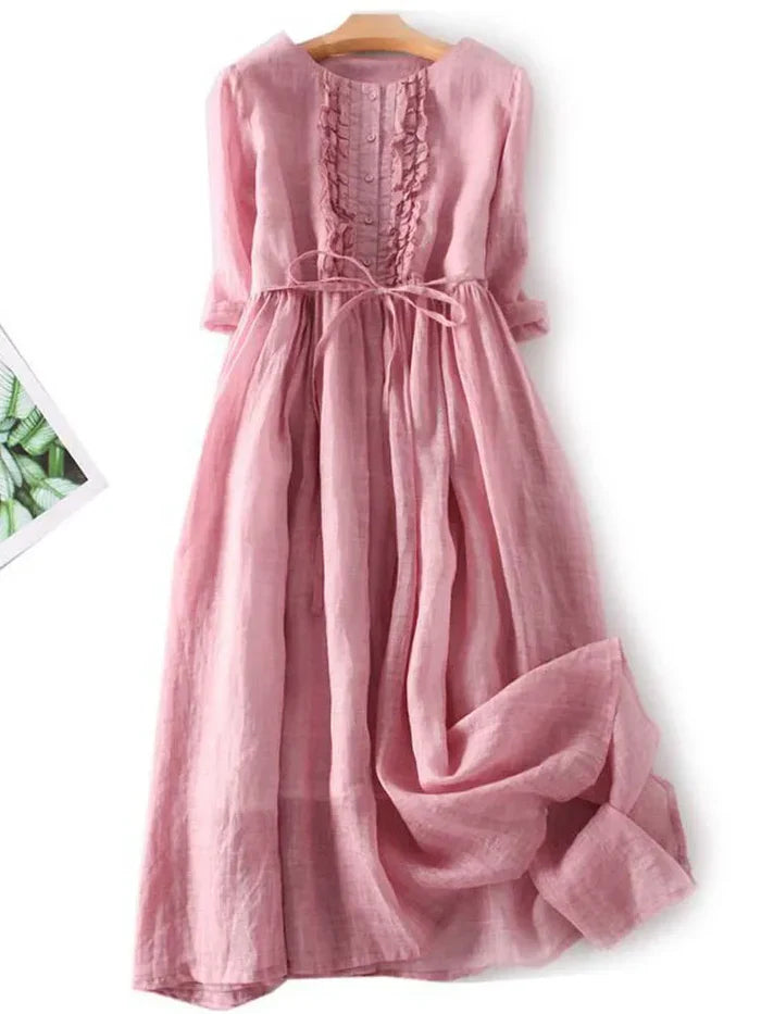 Laura Elegantes Leinenkleid für warme Tage