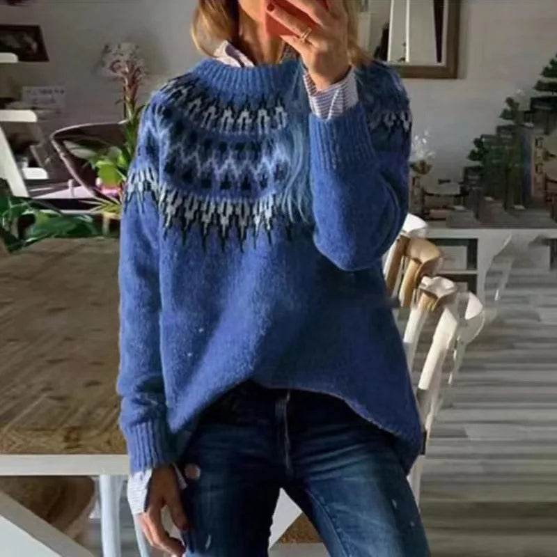 Mila | Strickpullover mit lockerem Schnitt und Muster
