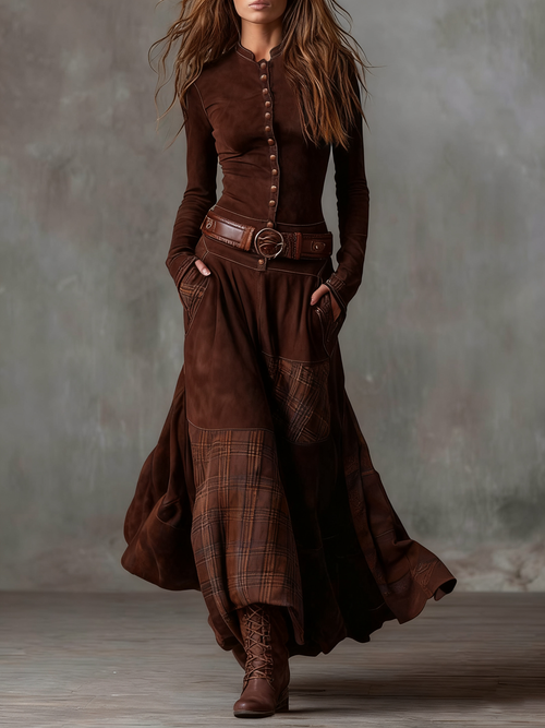 Clara | Vintage-Maxikleid mit langen Ärmeln
