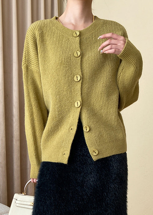Gelber Strickmantel | Langärmelig & kuschelig