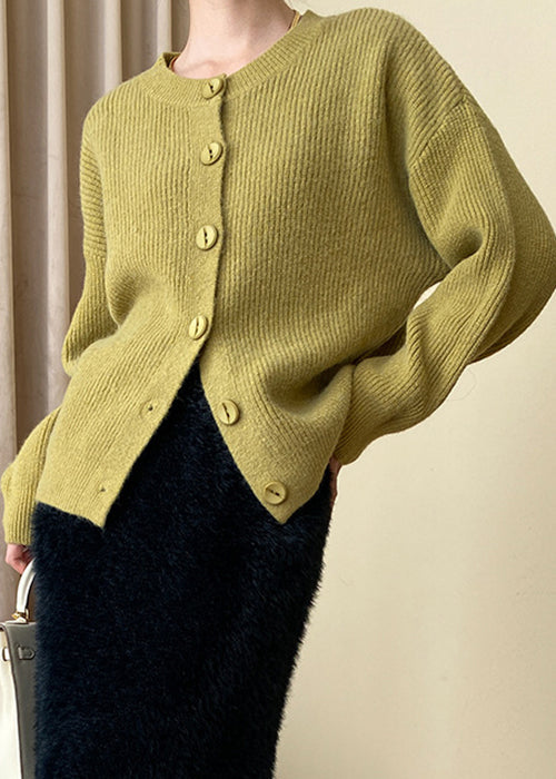 Gelber Strickmantel | Langärmelig & kuschelig