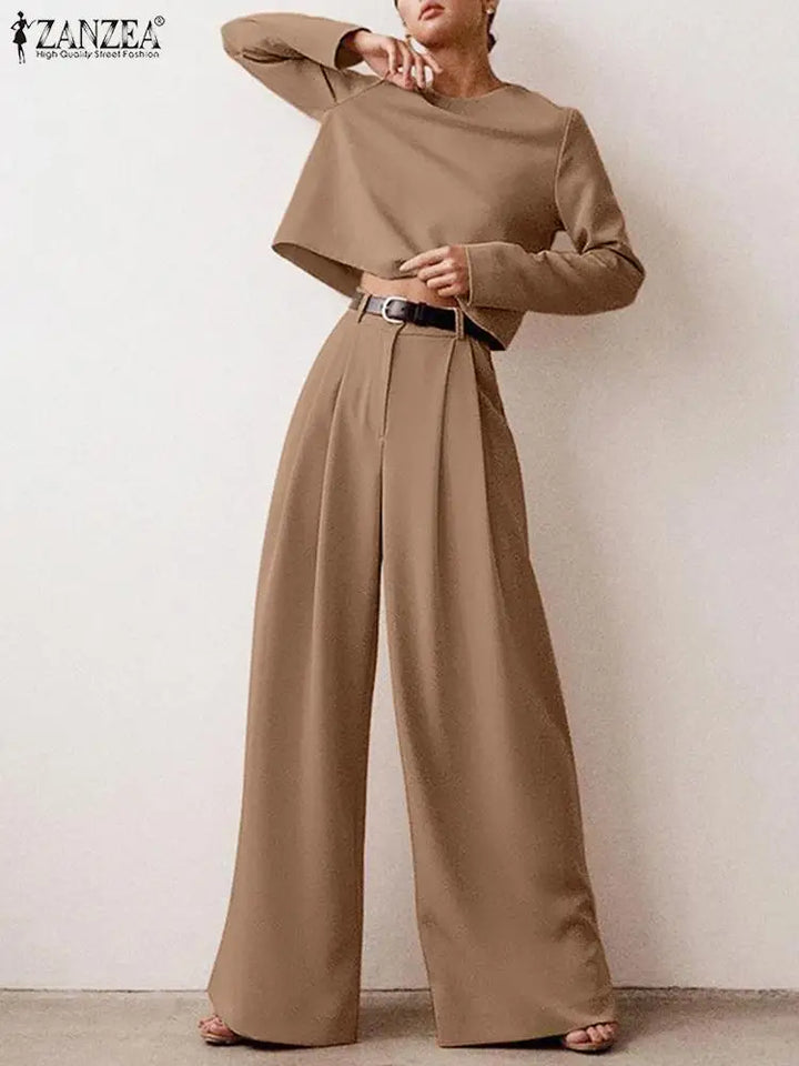 ZANZEA Sommer-Set | Hose + Oberteil aus Leinenstoff