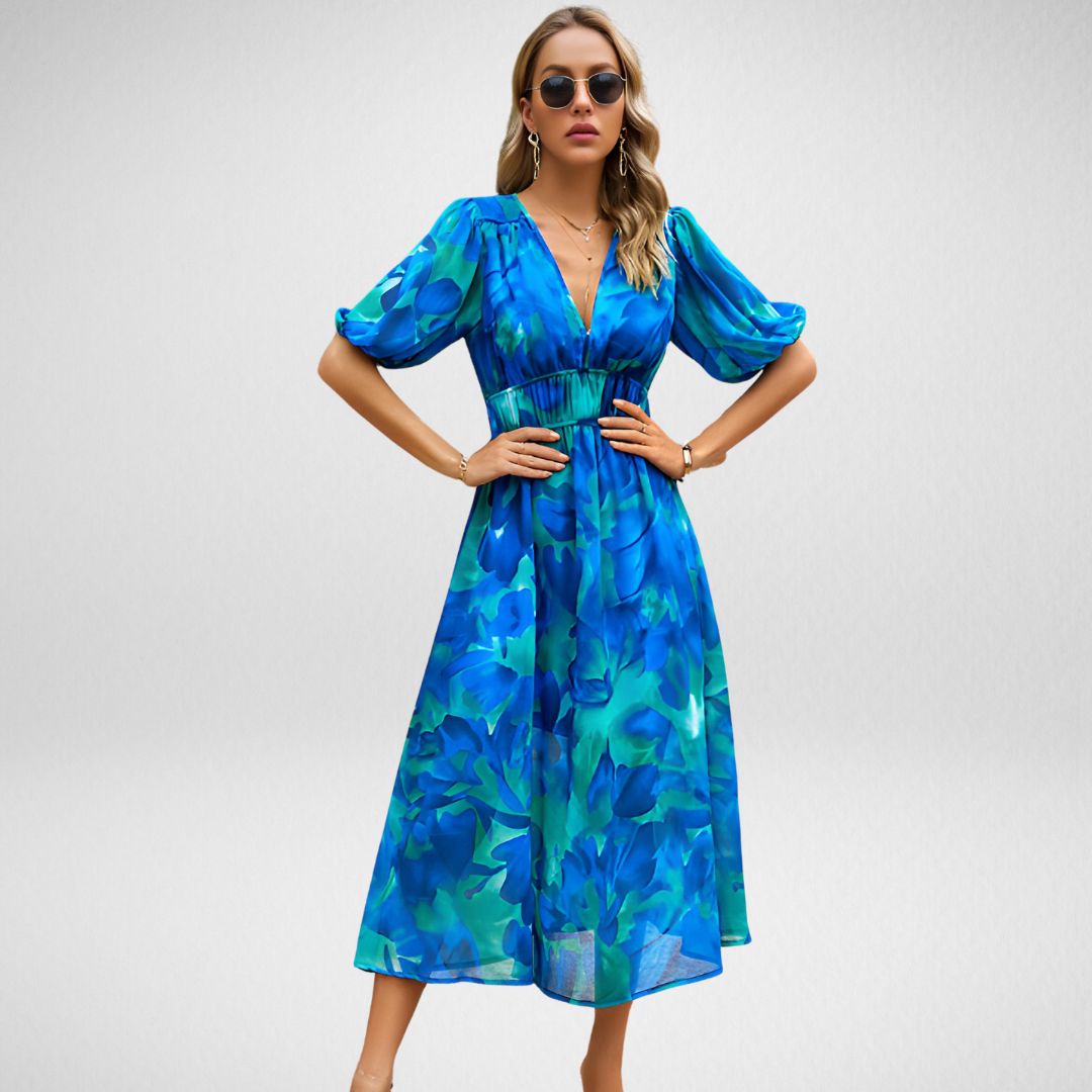 Lilie Bezauberndes Kleid mit V-Ausschnitt für feminine Eleganz