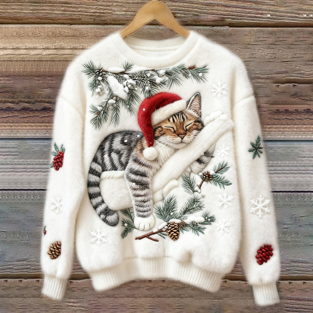 Lea | Warm gefütterter Katzenpullover für Damen
