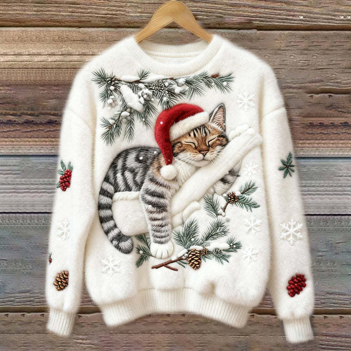 Lea | Warm gefütterter Katzenpullover für Damen
