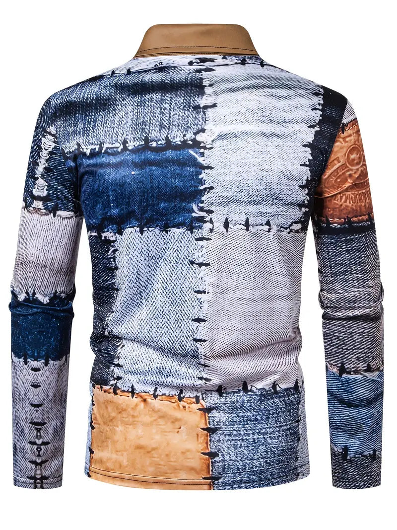 Timo | Leichtes Herrenhemd mit Kontrast und Zipper