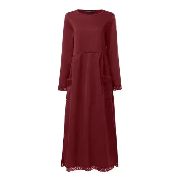 Doris | Langes Damenkleid aus Wolle und Baumwolle