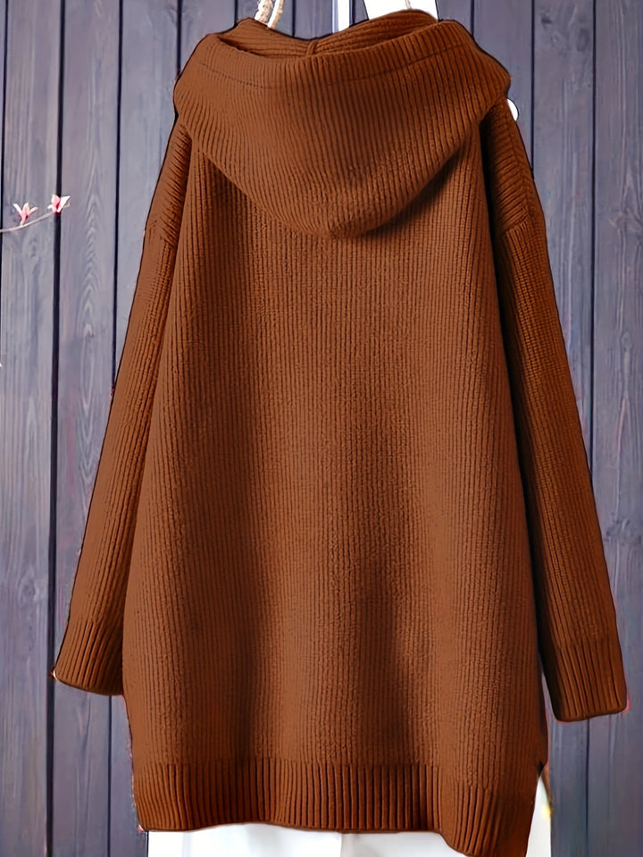 Sophia | Lässiger Strick-Kapuzenpullover mit langen Ärmeln