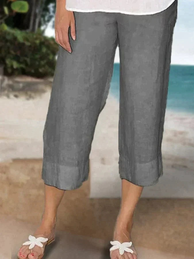 Ana | Lässige und stylische Leinen Hose mit weitem Bein