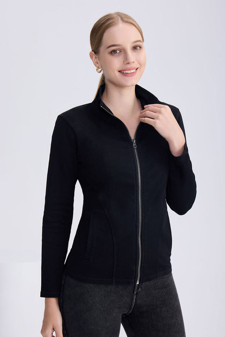 Schmal geschnittene Jeansjacke im Vintage-Look