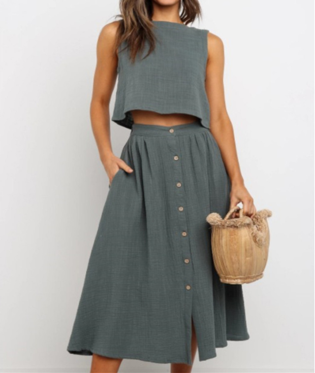 Sweet Waist | Zweiteiler in Unifarbe Damen
