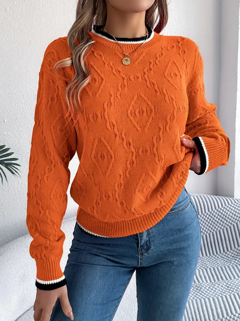 Lilian | Weicher Damenpullover mit dezenten Streifen