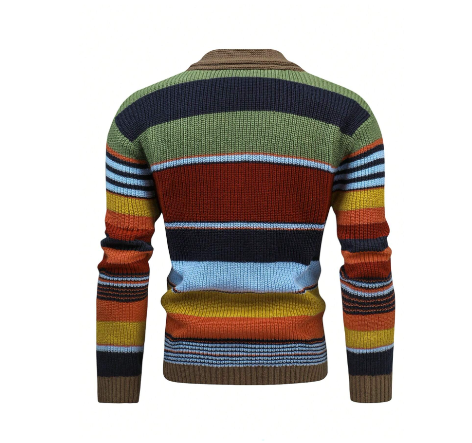 Colorblock-Strickjacke mit Knöpfen für Herren