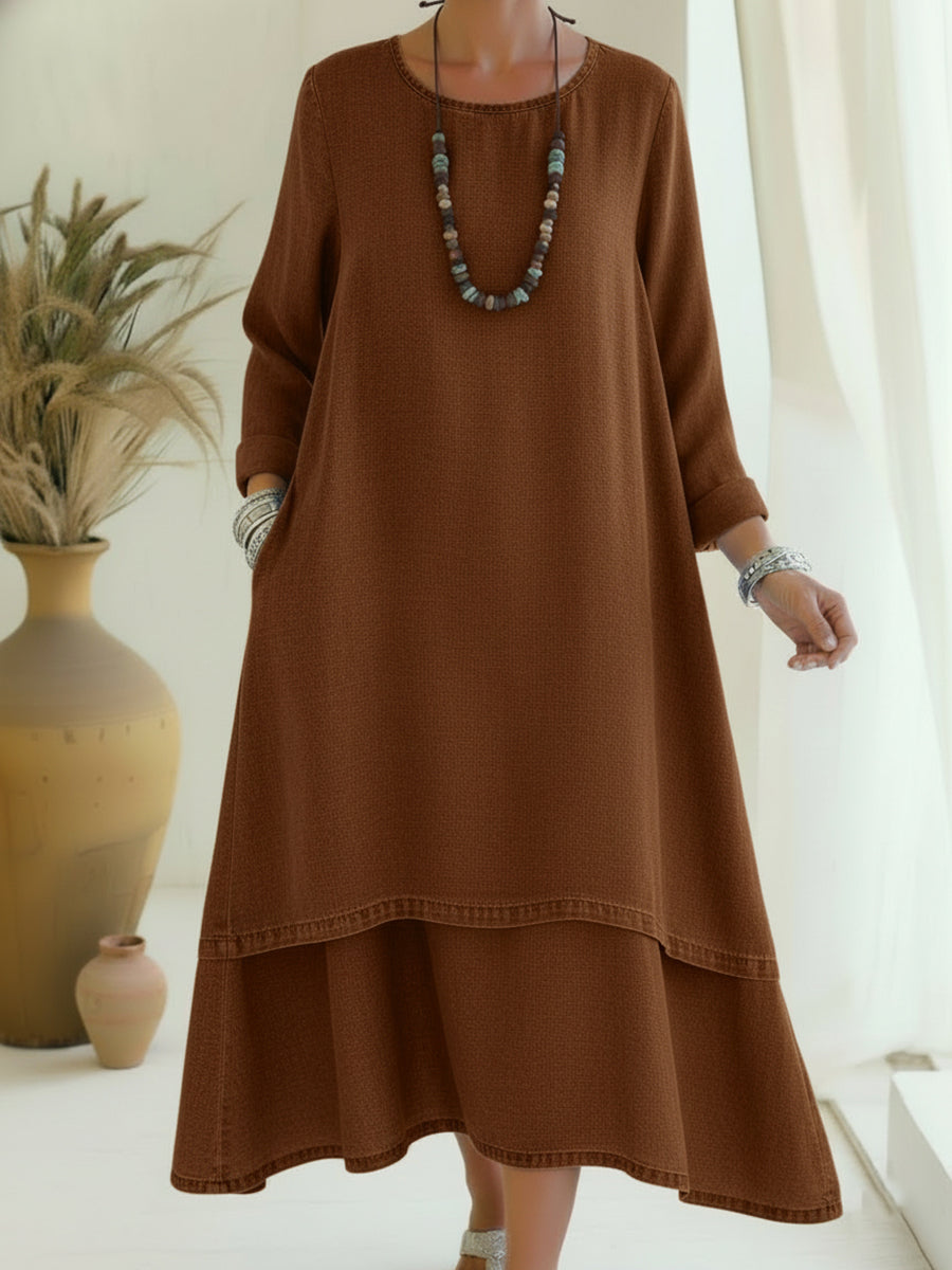 Alena | Elegantes Midi-Kleid mit sanftem Stoff