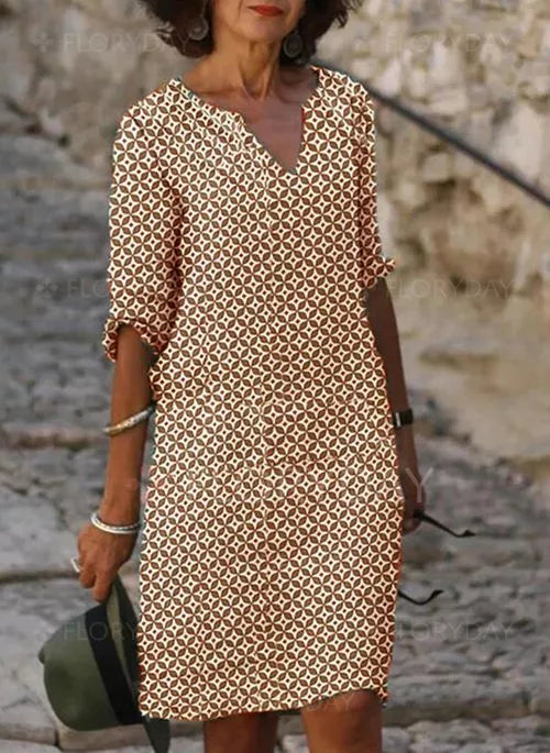 Kleid mit geometrischem Print für stilvolle Auftritte