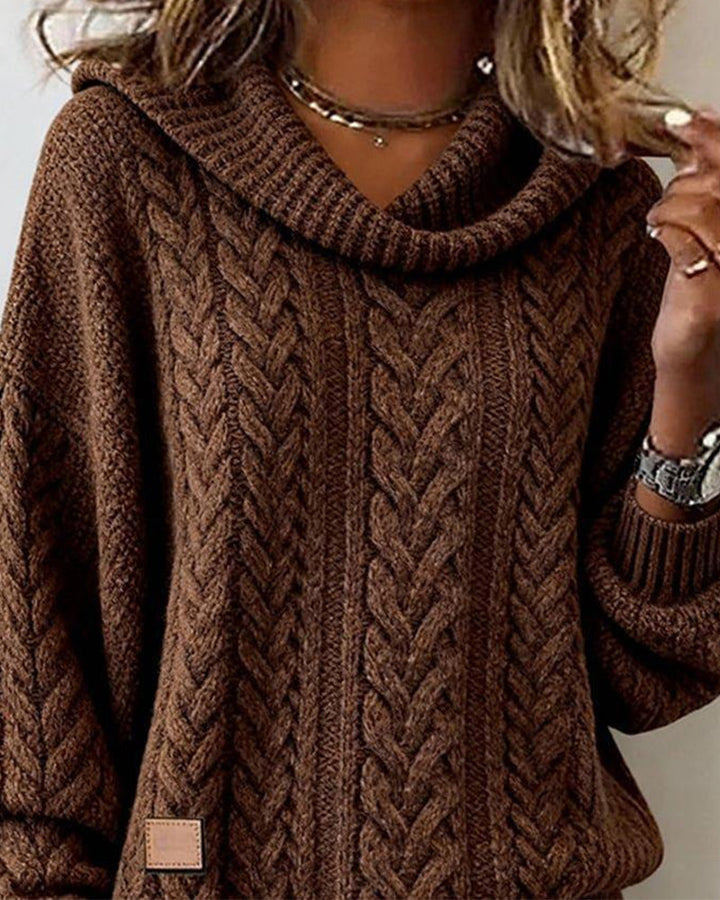 Elisa | Gedrehter Damen Strickpullover in Uni