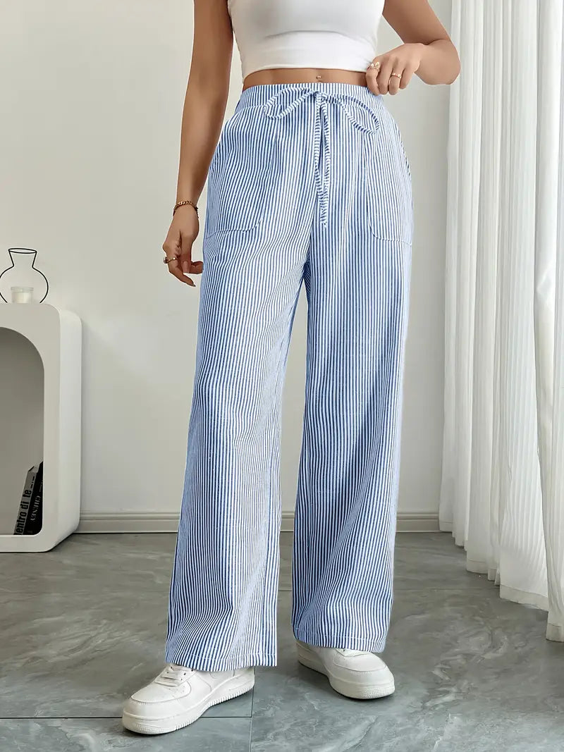 Alina | Elegante gestreifte Hose mit Taschen