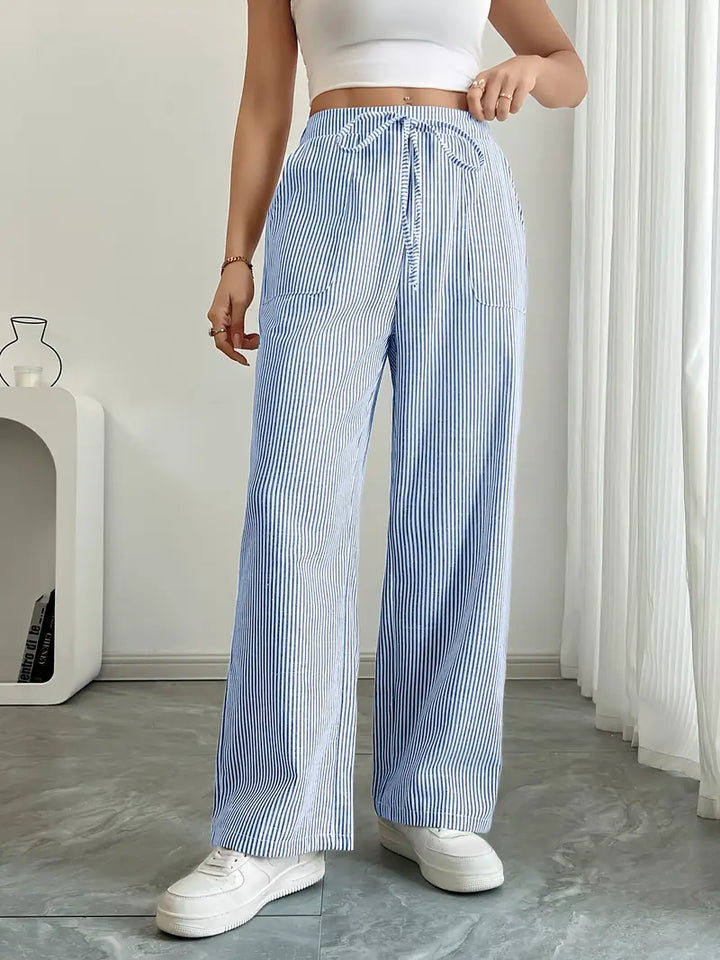 Alina | Elegante gestreifte Hose mit Taschen