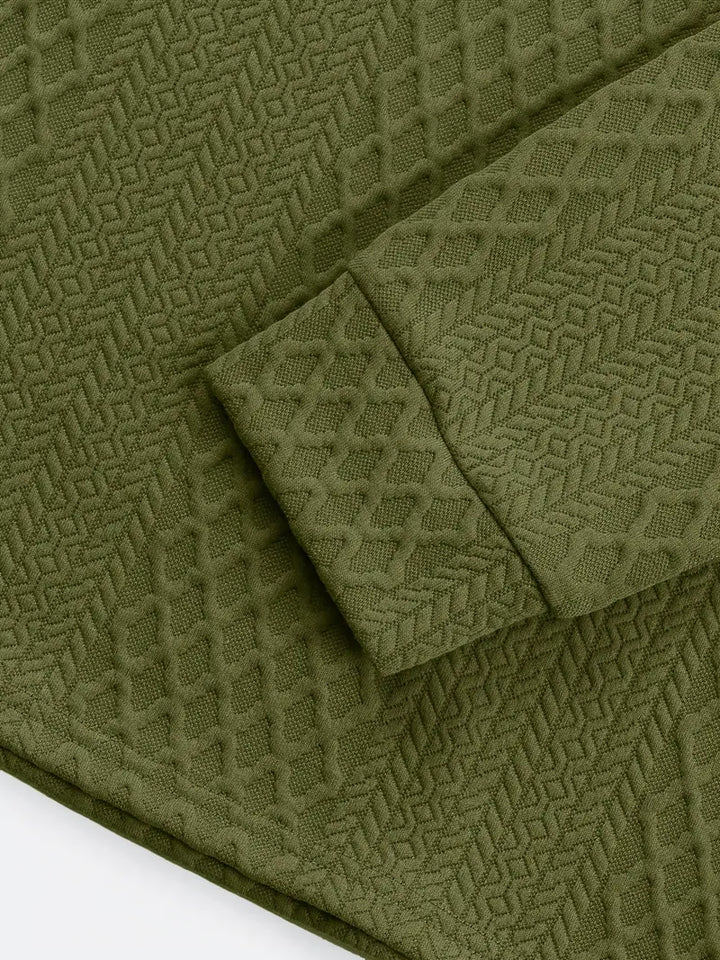 Nicolas | Feines T-Shirt mit strukturiertem Jacquardkragen