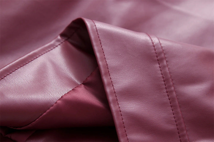 Sophia | Luxuriöse rote Lederjacke für den Herbsttrend