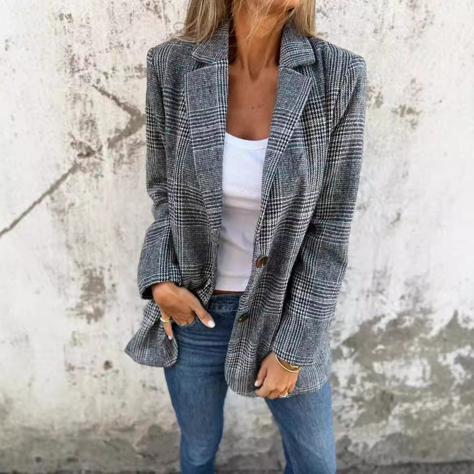 Juliette | Eleganter Damenblazer mit klassischem Hahnentrittmuster