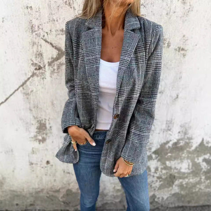 Juliette | Eleganter Damenblazer mit klassischem Hahnentrittmuster