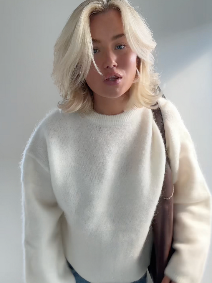 Sophia Mohair Rollkragenpullover mit klassischem Strickmuster