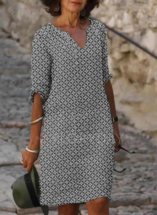 Kleid mit geometrischem Print für stilvolle Auftritte