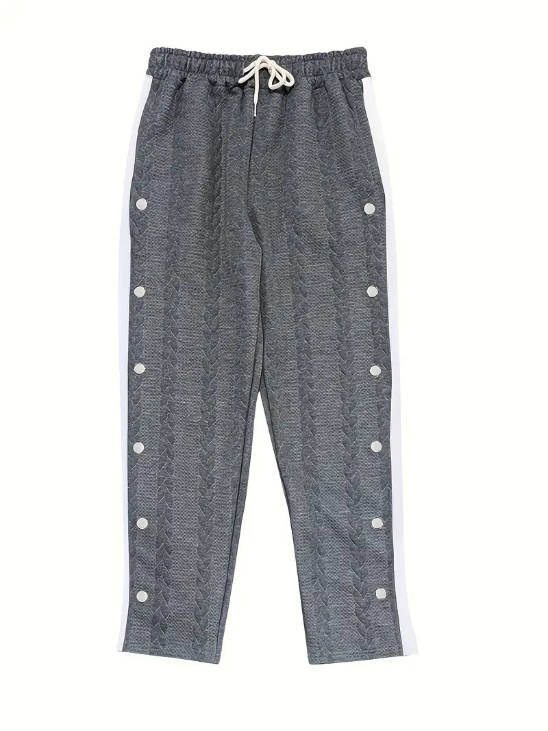 Kiana | Lässige Strickhose mit seitlichen Knopfakzenten