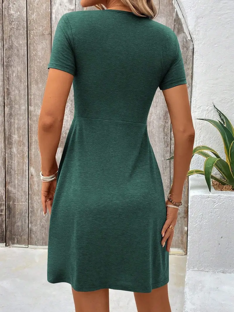 Mila | Kurzarm V-Ausschnitt Twistkleid