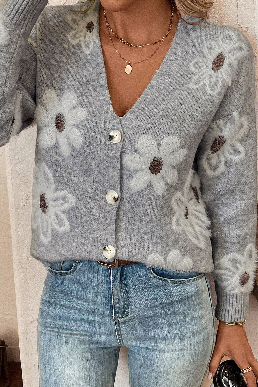 Julia | Florale Strickjacke für feminine Looks
