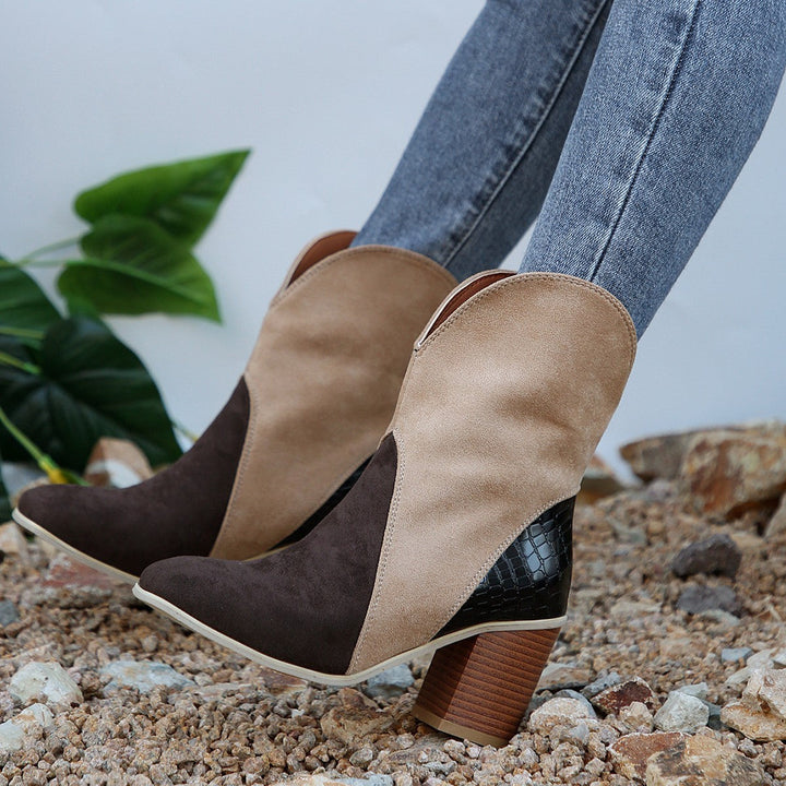Kasha | Damen-Wildlederstiefel mit Blockabsatz
