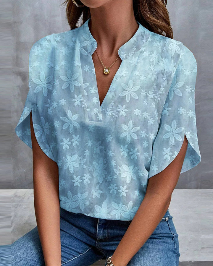 Ellen | Elegante geblümte Bluse mit Rüschenärmeln