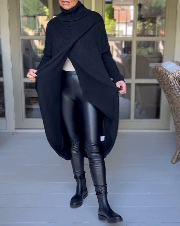 Hannah | Kuscheliger Pullover mit Stehkragen und Ärmeln