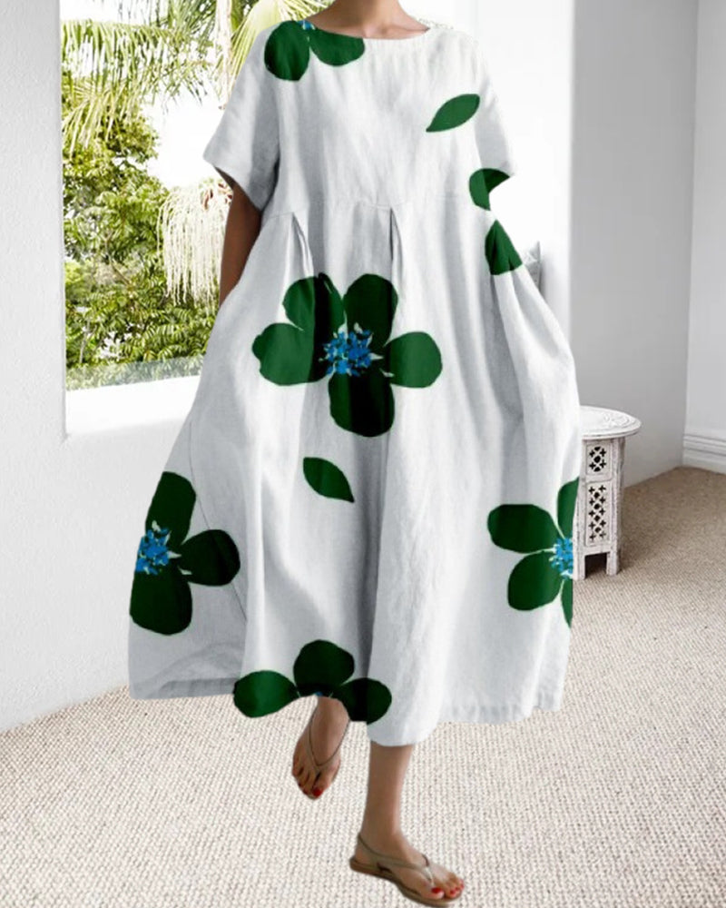 Sommerkleid mit Print und kurzen Ärmeln