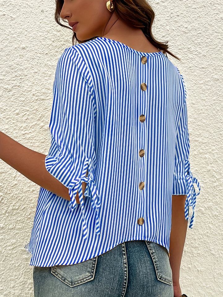 Mila | Elegante Gestreifte Bluse Damen Chic