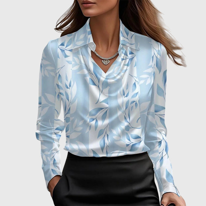 Isabella | Luxuriöse Bluse mit plissiertem Ausschnitt